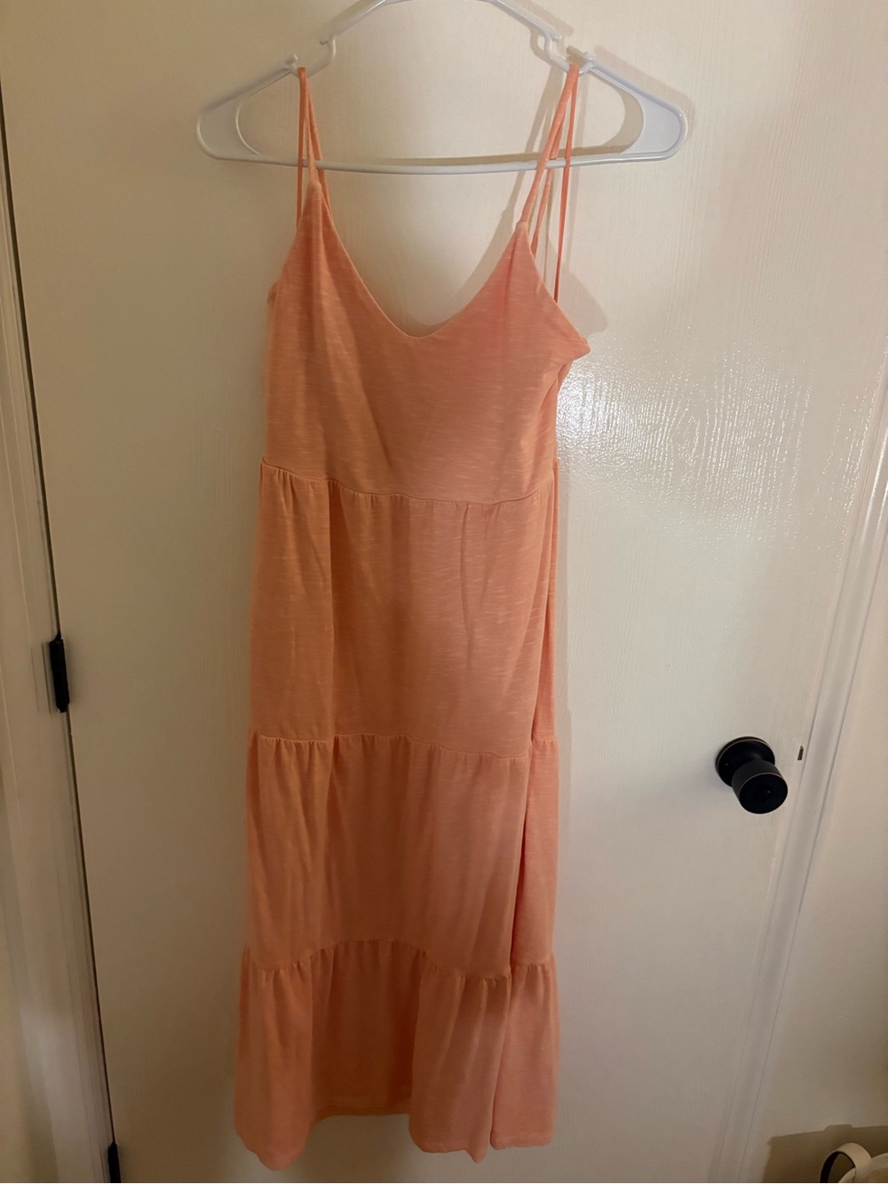 Old Navy Peach Tiered Maxi Slip Dress with Double Straps
